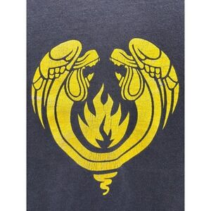 Black Label Shirt Skateboard Men's Black Wings Flame Logo Size Small Vintage